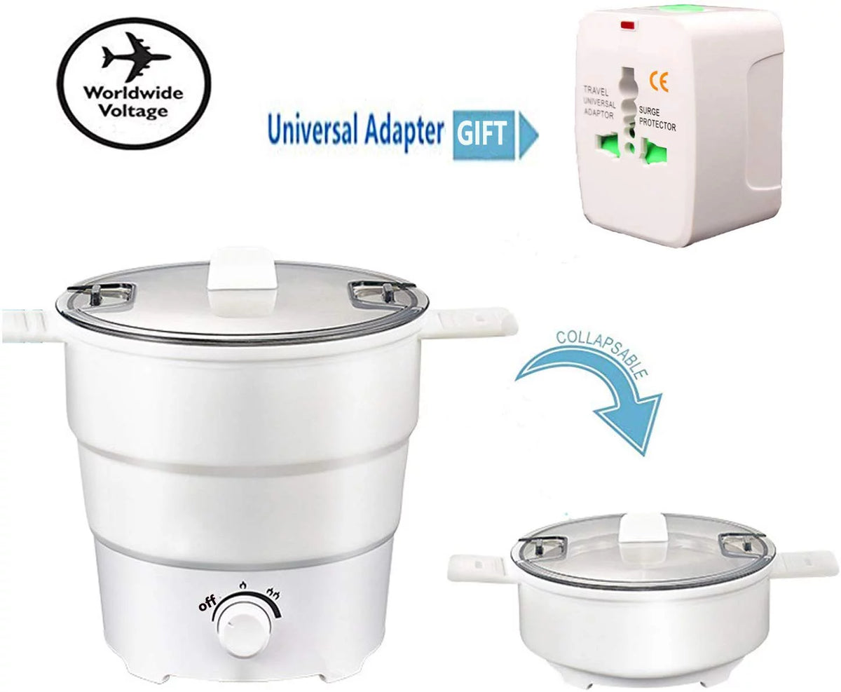 Portable Mini Electric Cooker Foldable Silicone Kettle Steamer Q475594