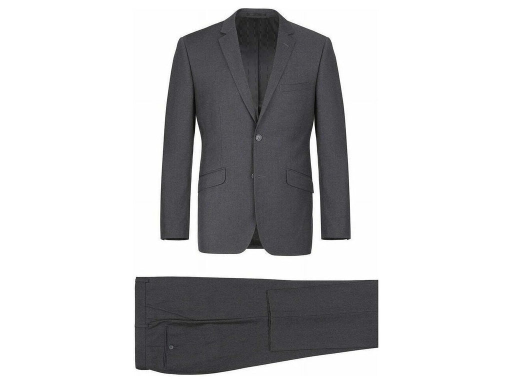 Charcoal Gray Solid Two Button Slim Fit Suit E900782