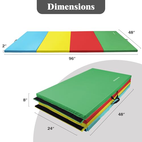 4'x8'x2" Folding Exercise Gym Mat with Carrying Handles U309317