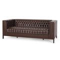 Dark Brown Faux Leather Sofa X756