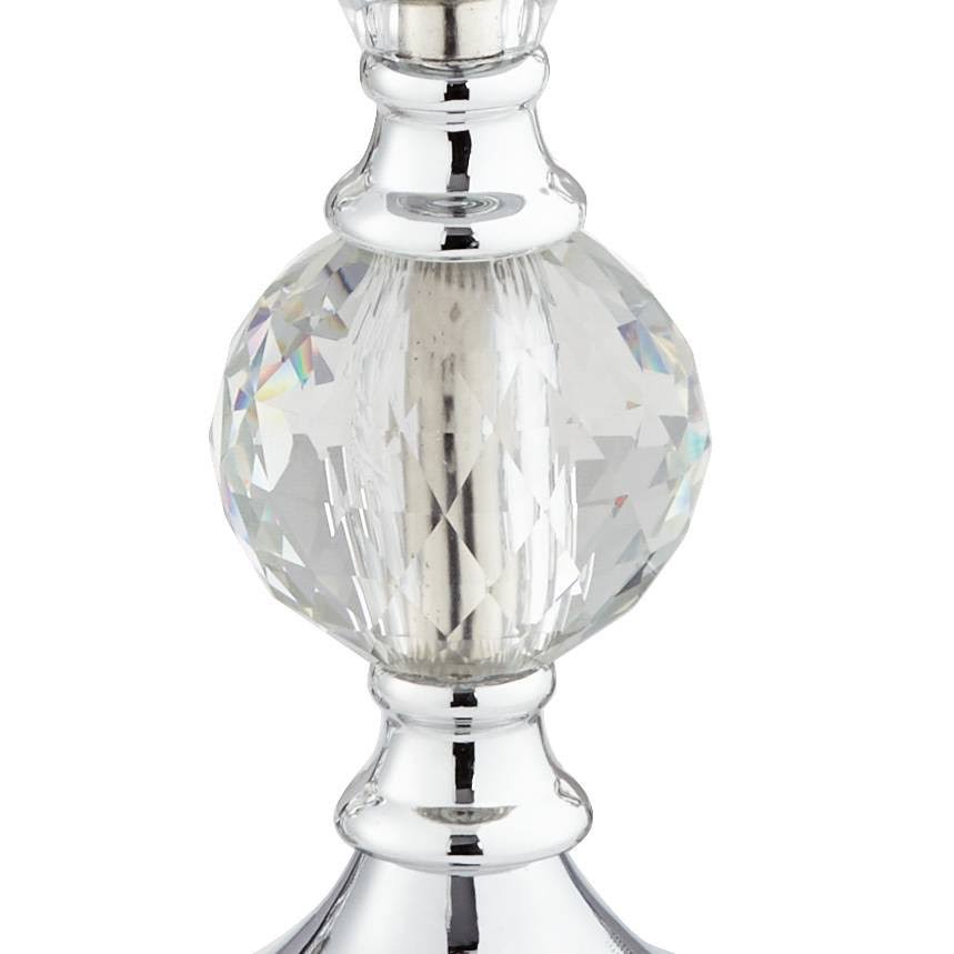 Chrome and Crystal Pillar Candle Holders Set of 3 P55578