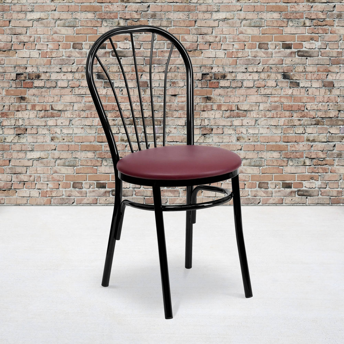 Burgundy Vinyl Metal Chair G208