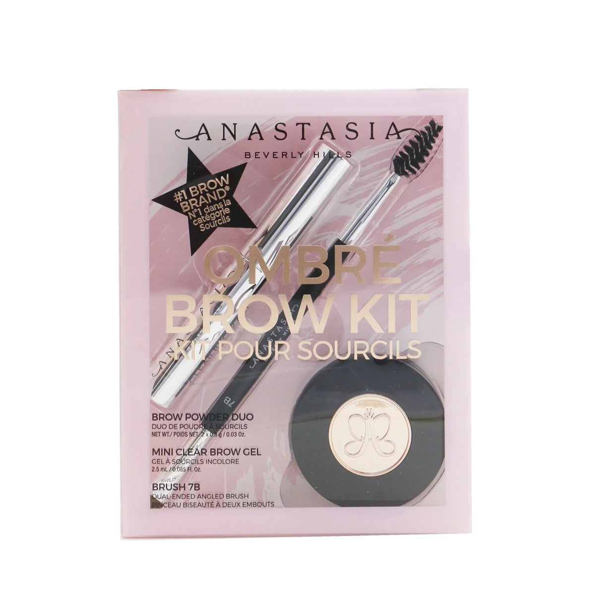 Medium Brown Brow Powder Duo with Mini Clear Brow Gel and Brush Y218736