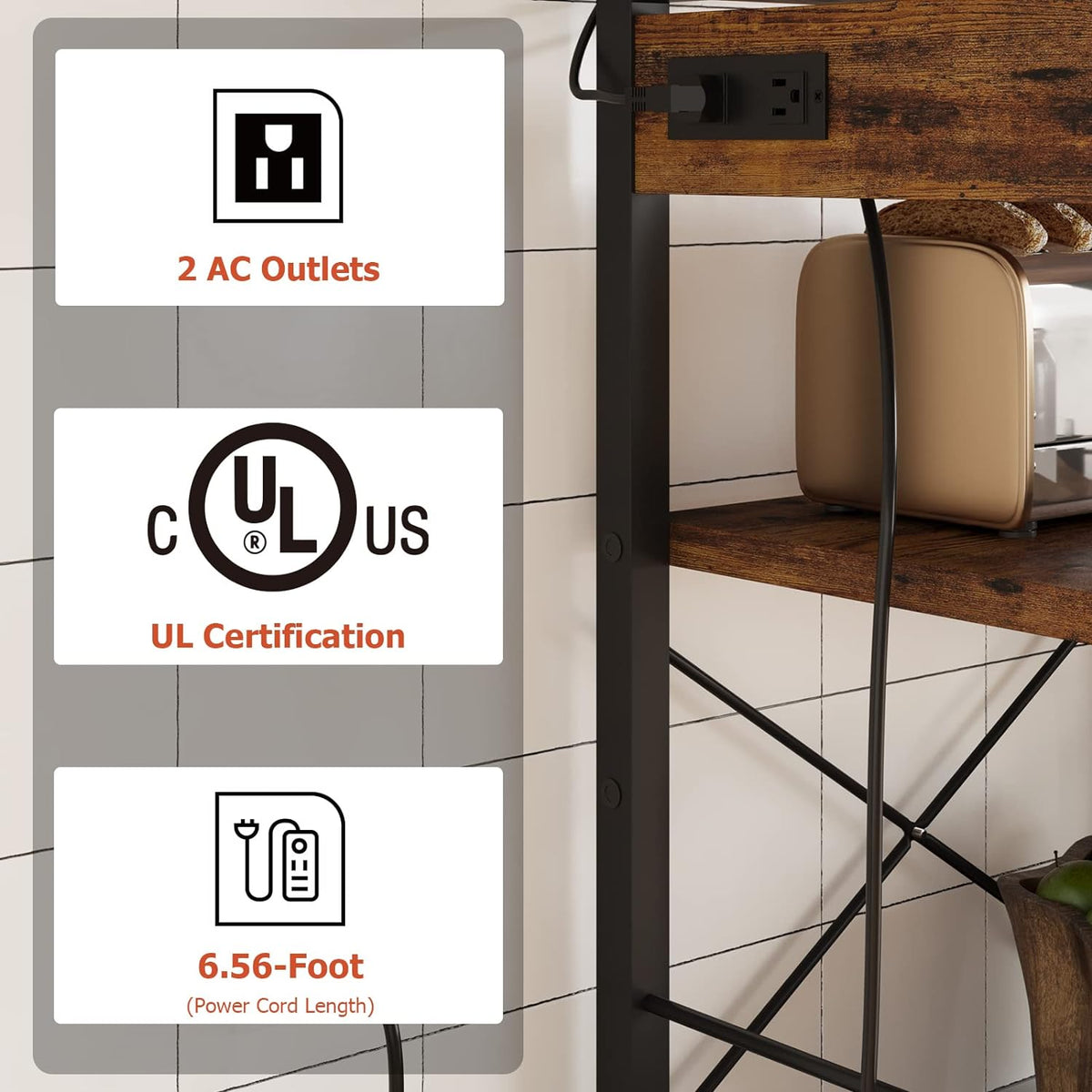 6-Tier Kitchen Rack with Wire Drawer P746144