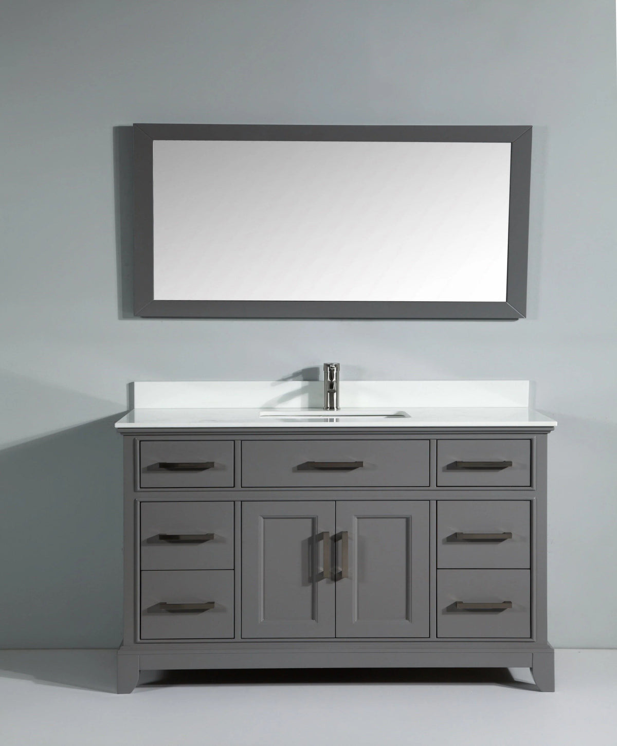 60 in. Gray Sink Vanity & Mirror L4163