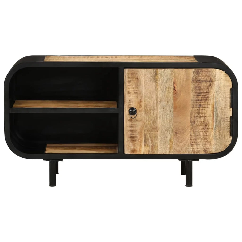 Mango Wood TV Stand with 2 Storage Shelves N162
