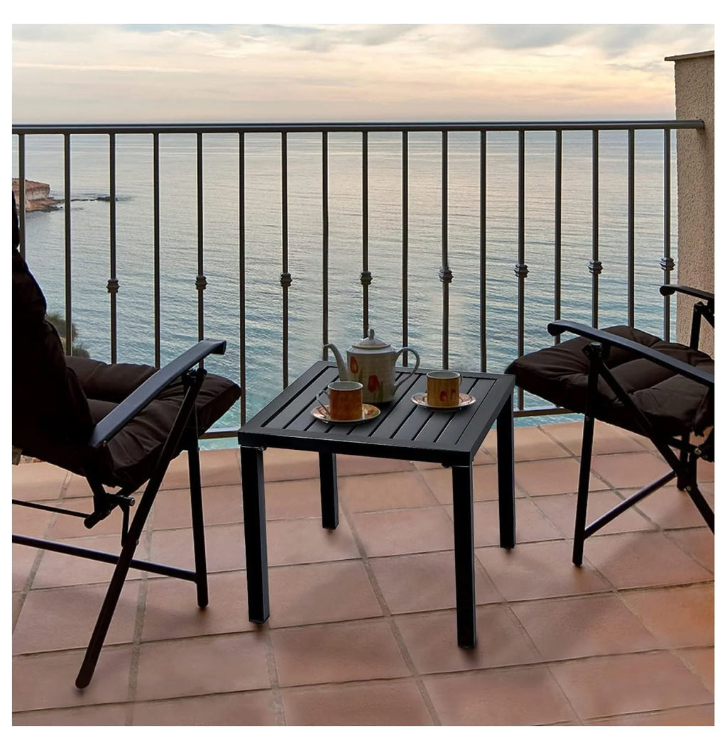Black Metal Patio Side Table Y17544