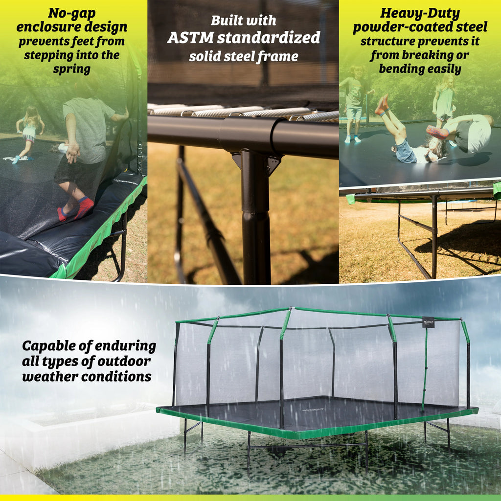 12 x 12 FT Square Trampoline Set with Enclosure and Safety Pad P942