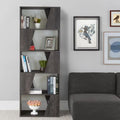 5-tier Wooden Bookcase in Washed Black Finish O174