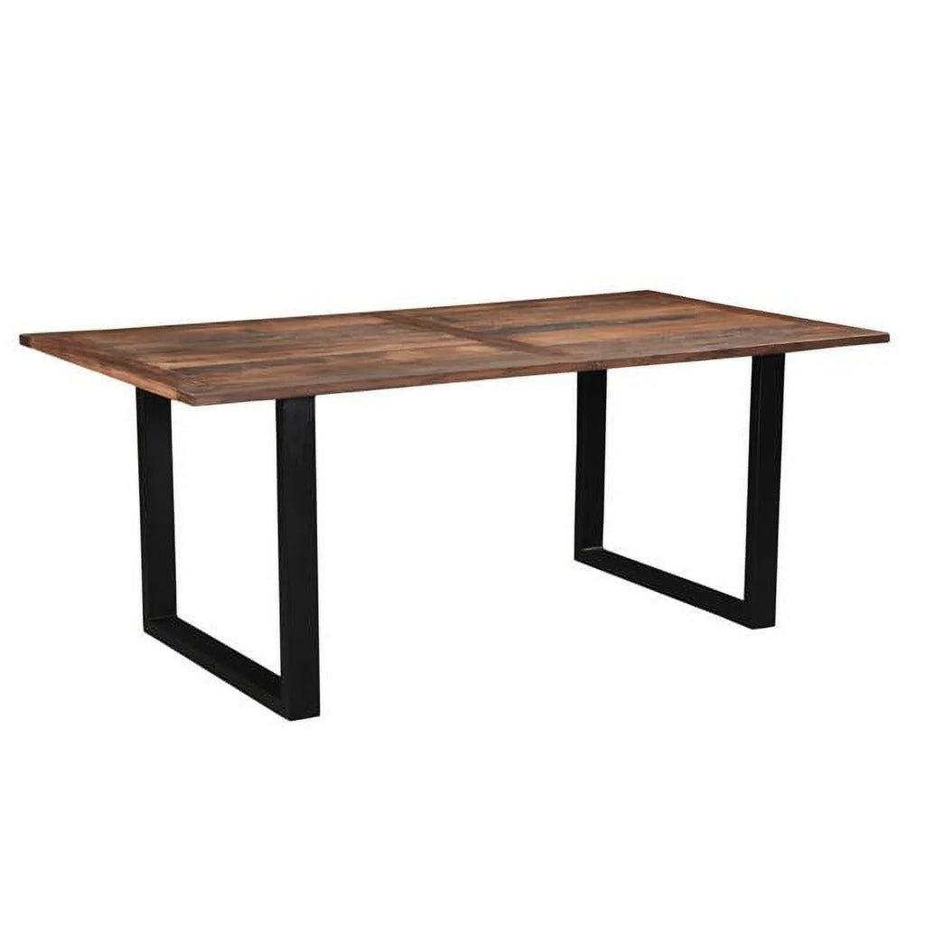 78 in. Solid Wood & Metal Dining Table V91050