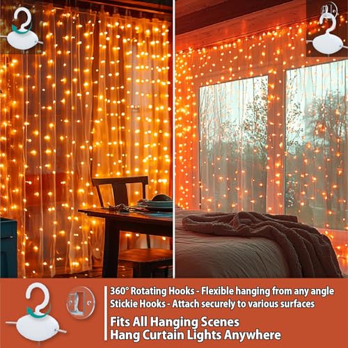 300LED Warm White Fairy Curtain Lights 2 Pack I20897