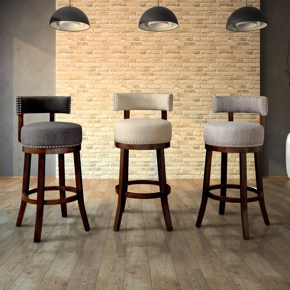 Beige Counter Height Swivel Barstool (Set of 2) V847153