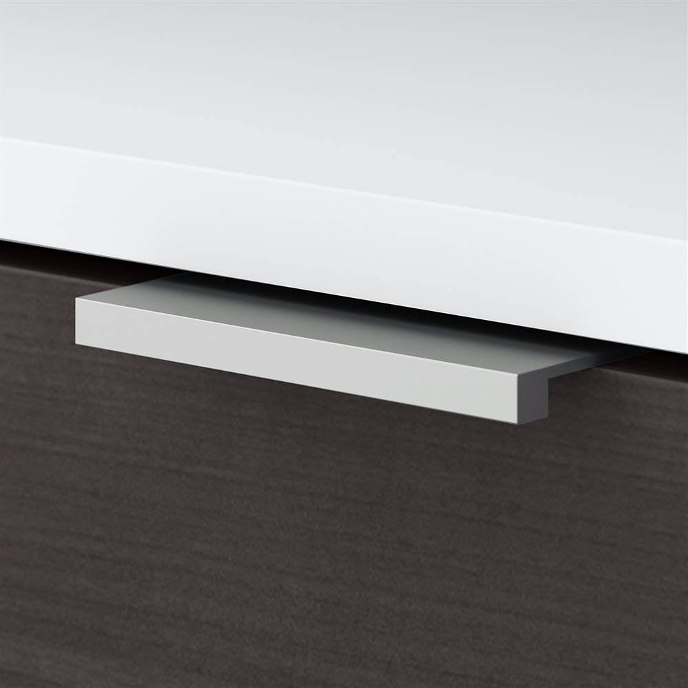 72w Desk with Drawers and Small Storage Cabinet Storm Gray/White M954633