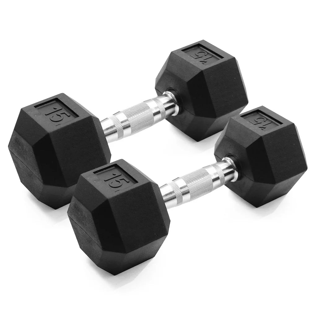 25lb Rubber Hex Dumbbell Pair B463
