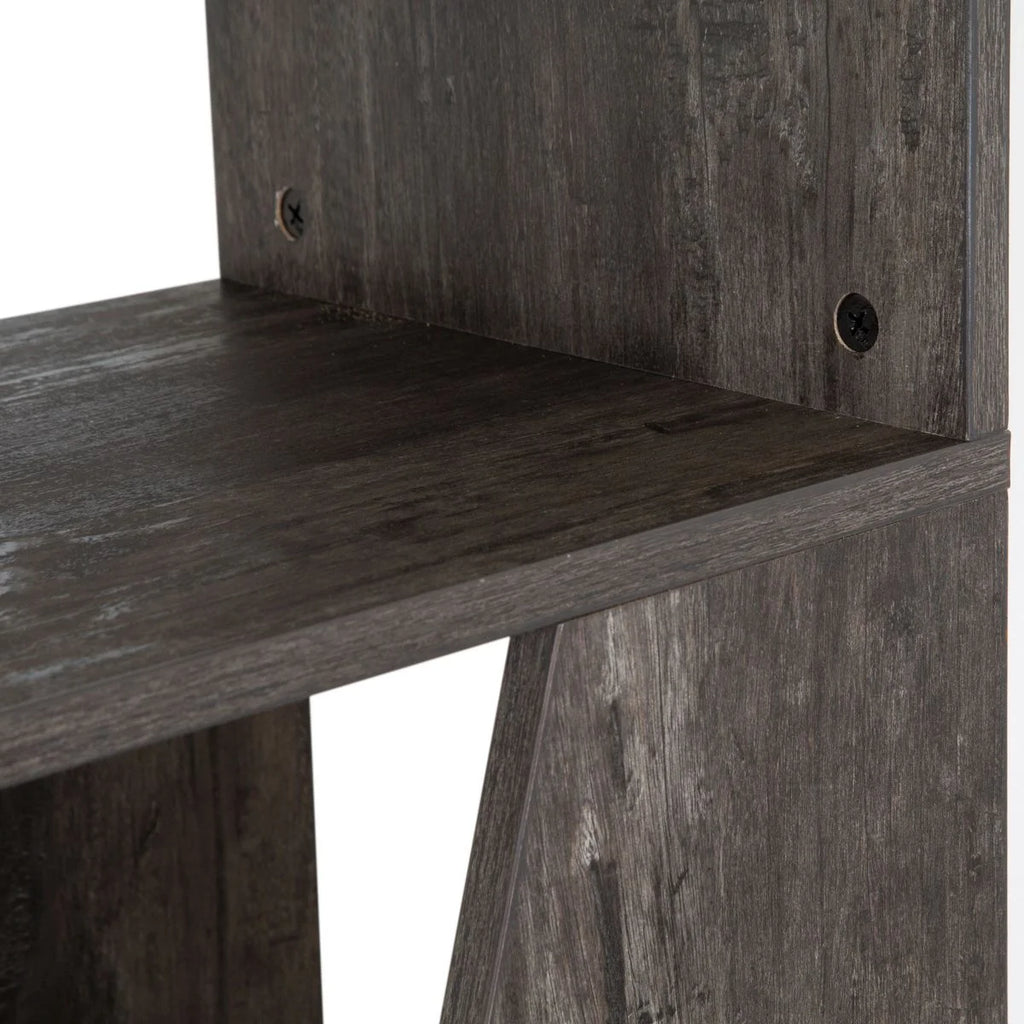 5-tier Wooden Bookcase in Washed Black Finish O174